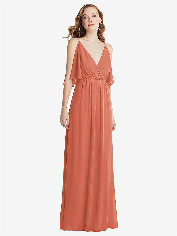 【NEW】【STYLE: 1547】コンバーチブル コールドショルダー ドレープ ラップ マキシ ドレス【COLOR: Terracotta Copper】【SIZE: 00-30W】