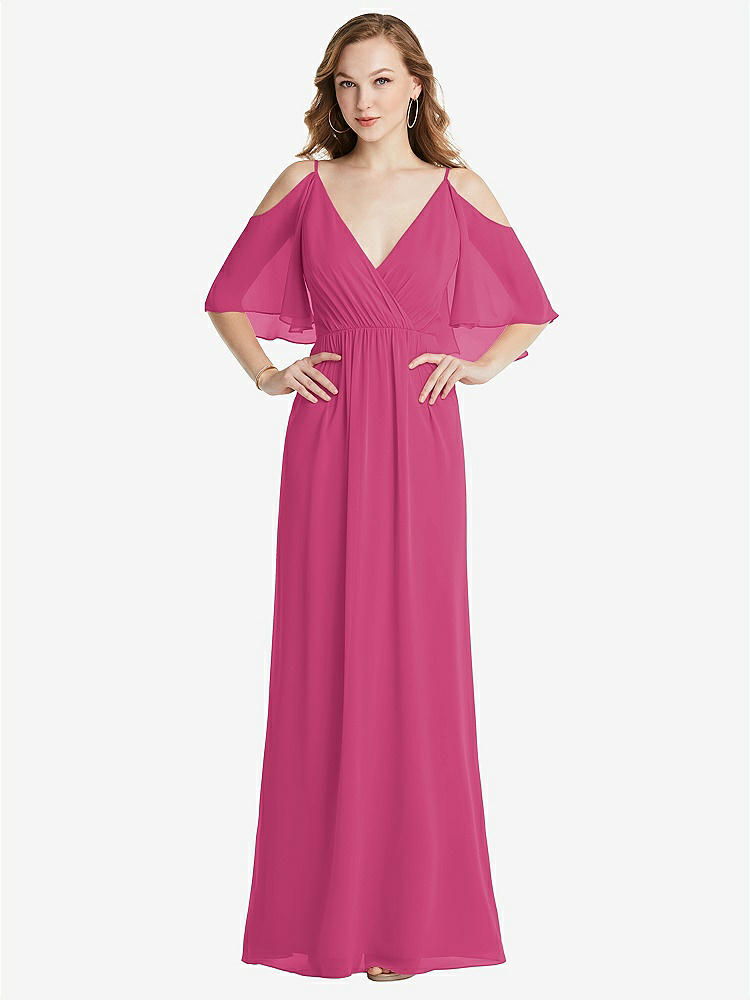【NEW】【STYLE: 1547】コンバーチブル コールドショルダー ドレープ ラップ マキシ ドレス【COLOR: Tea Rose】【SIZE: 00-30W】
