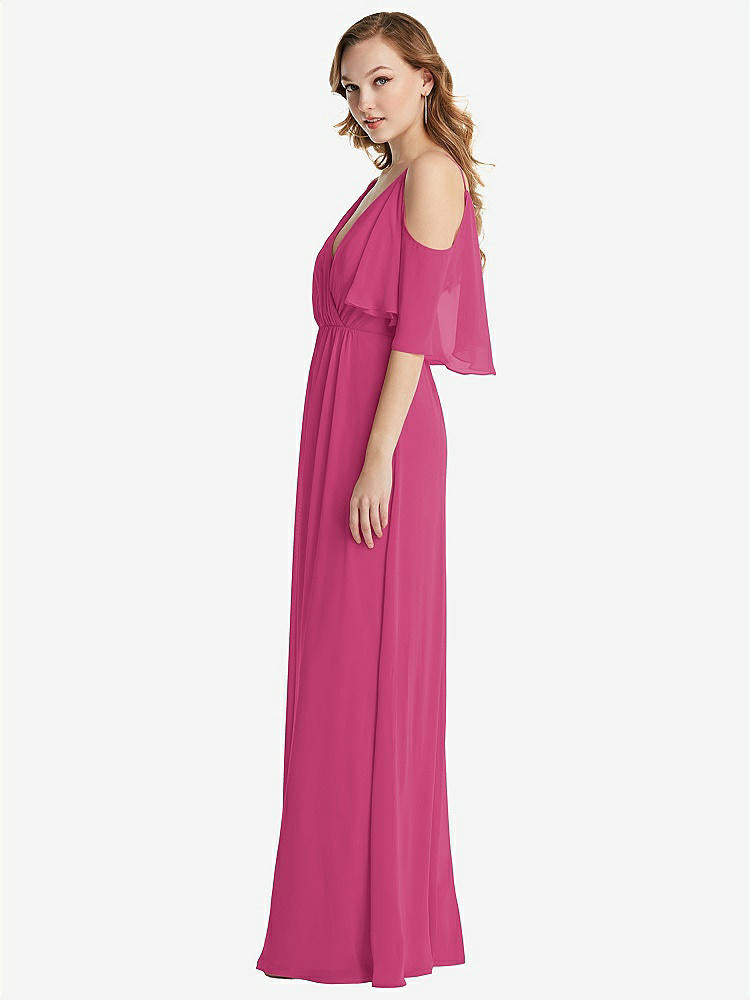 【NEW】【STYLE: 1547】コンバーチブル コールドショルダー ドレープ ラップ マキシ ドレス【COLOR: Tea Rose】【SIZE: 00-30W】