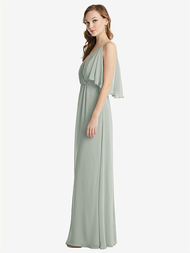 【STYLE: 1547】Convertible Cold-Shoulder Draped Wrap Maxi Dress【COLOR: Willow Green】