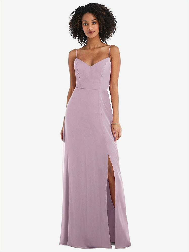 【STYLE: 1548】Tie-Back Cutout Maxi Dress with Front Slit【COLOR: Suede Rose】