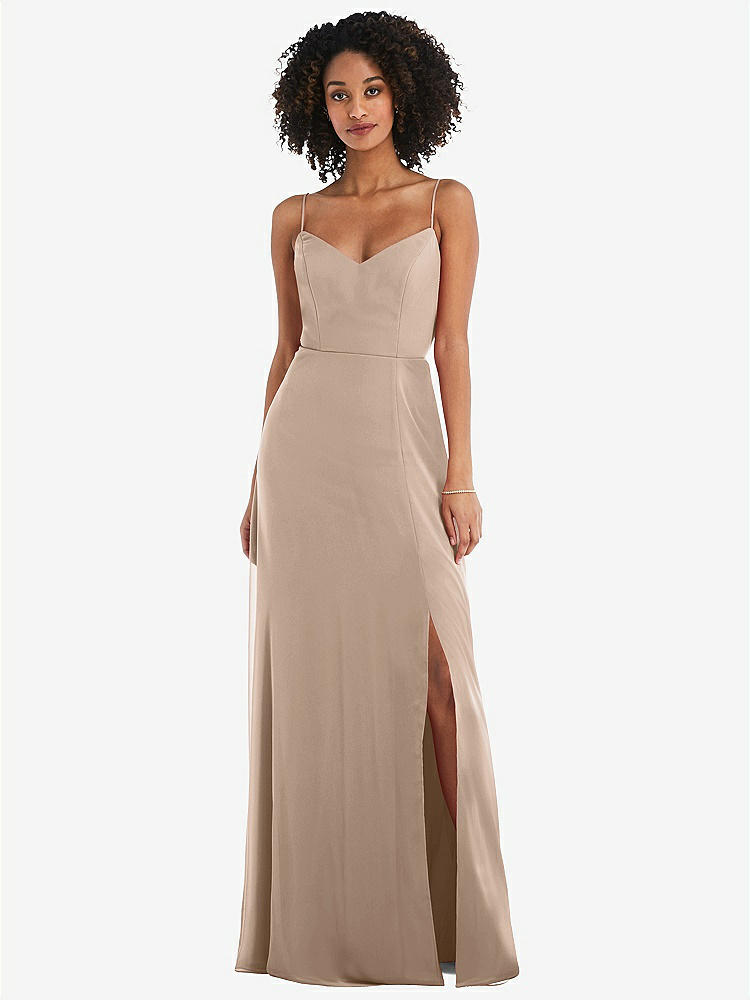 【STYLE: 1548】Tie-Back Cutout Maxi Dress with Front Slit【COLOR: Topaz】