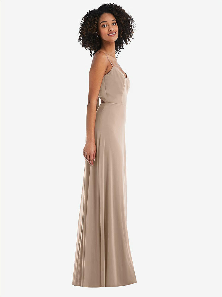 【STYLE: 1548】Tie-Back Cutout Maxi Dress with Front Slit【COLOR: Topaz】