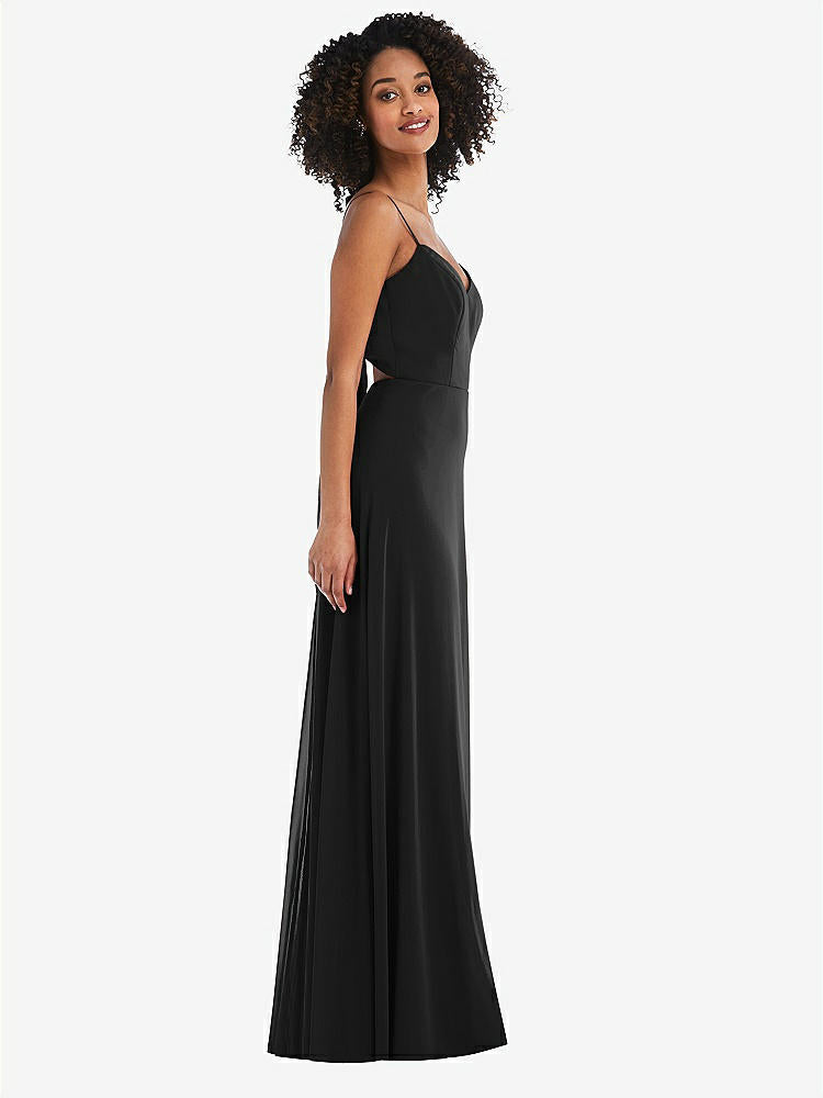 【STYLE: 1548】Tie-Back Cutout Maxi Dress with Front Slit【COLOR: Black】