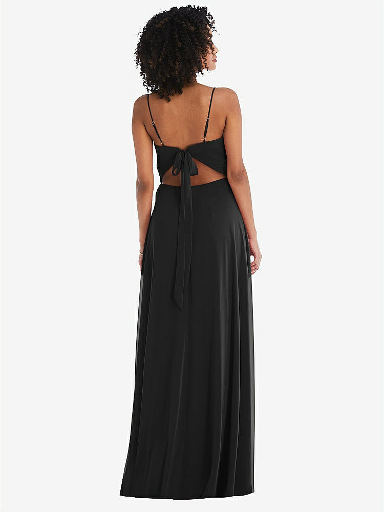 【STYLE: 1548】Tie-Back Cutout Maxi Dress with Front Slit【COLOR: Black】