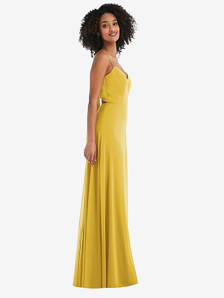 【STYLE: 1548】Tie-Back Cutout Maxi Dress with Front Slit【COLOR: Marigold】