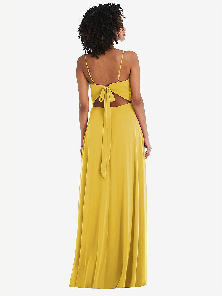 【STYLE: 1548】Tie-Back Cutout Maxi Dress with Front Slit【COLOR: Marigold】