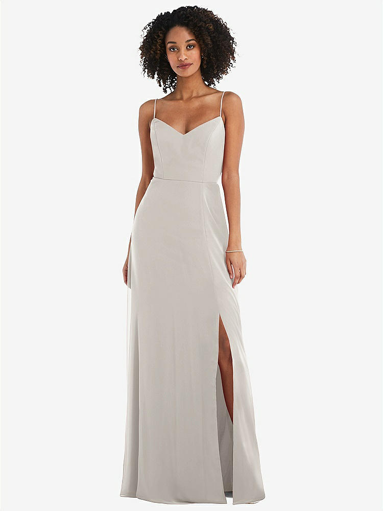 【STYLE: 1548】Tie-Back Cutout Maxi Dress with Front Slit【COLOR: Oyster】