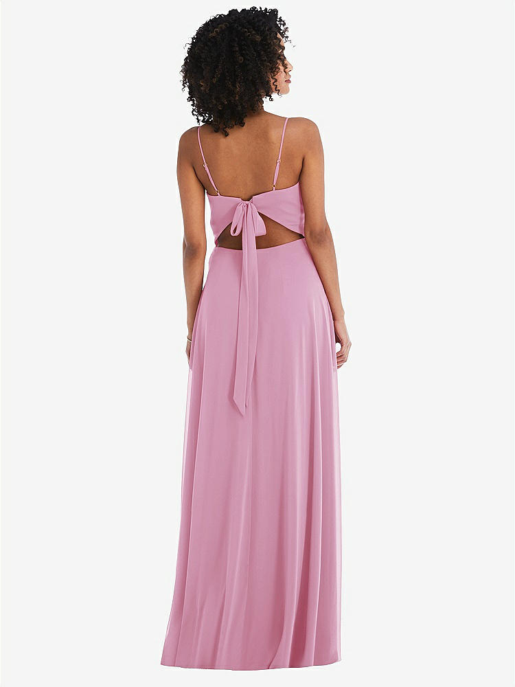 【STYLE: 1548】Tie-Back Cutout Maxi Dress with Front Slit【COLOR: Powder Pink】