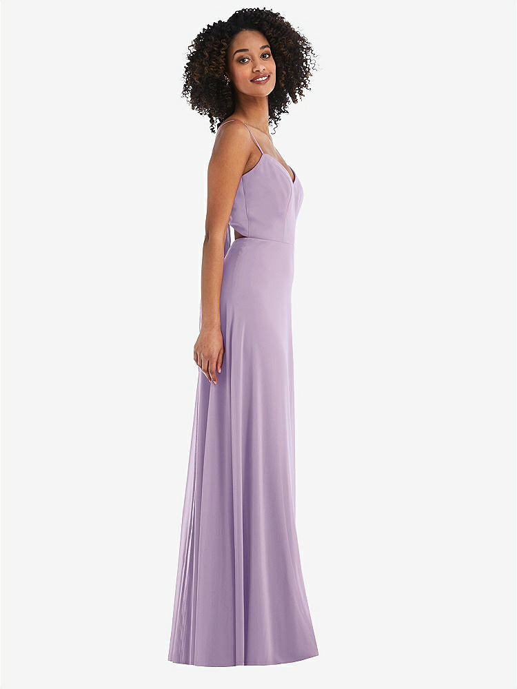 【STYLE: 1548】Tie-Back Cutout Maxi Dress with Front Slit【COLOR: Pale Purple】