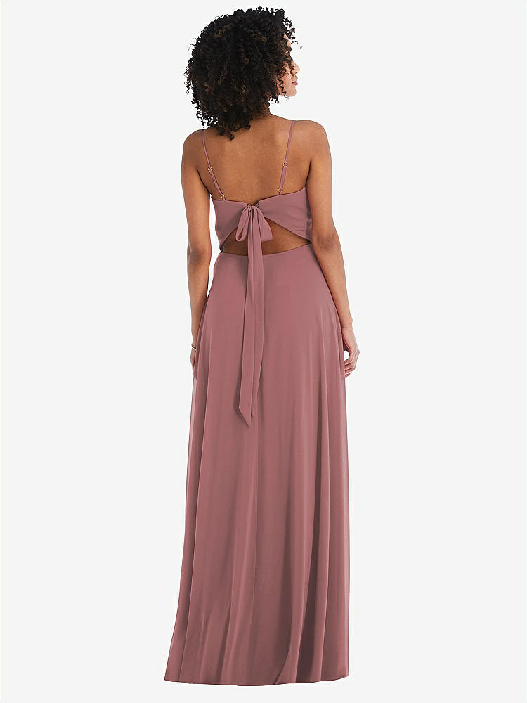 【STYLE: 1548】Tie-Back Cutout Maxi Dress with Front Slit【COLOR: Rosewood】