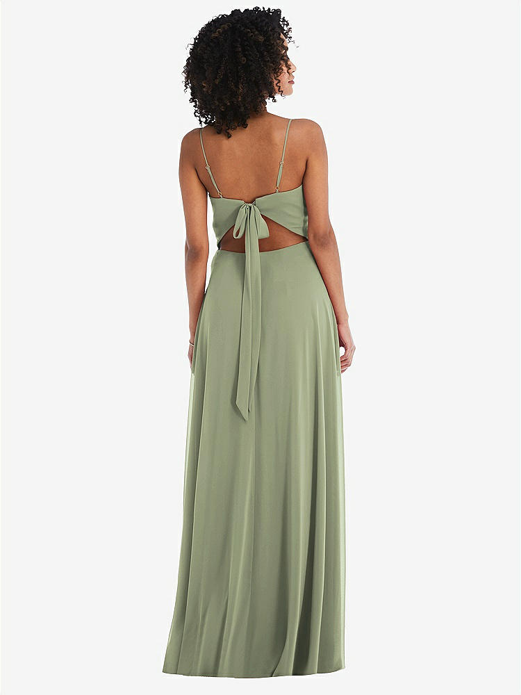 【STYLE: 1548】Tie-Back Cutout Maxi Dress with Front Slit【COLOR: Sage】