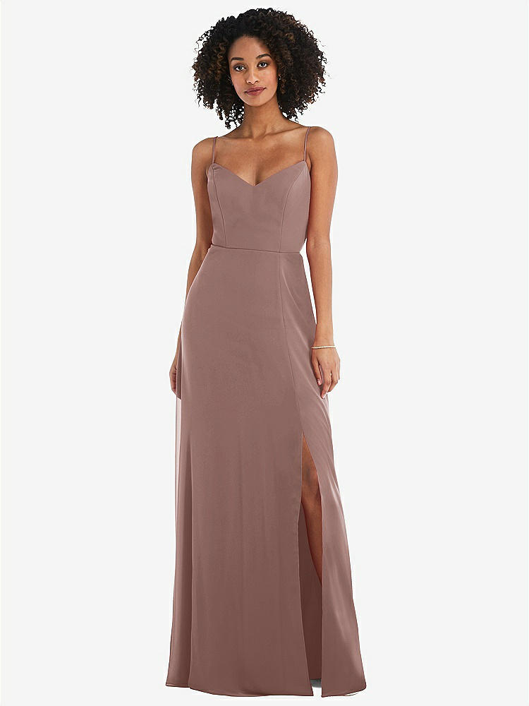 【STYLE: 1548】Tie-Back Cutout Maxi Dress with Front Slit【COLOR: Sienna】