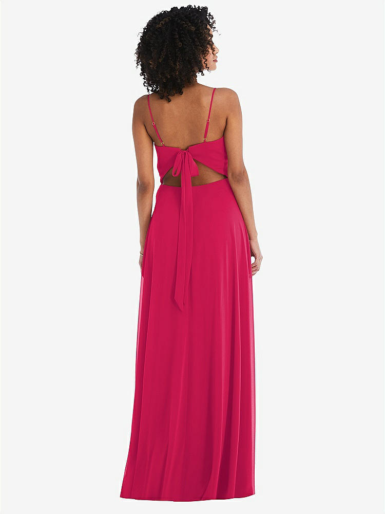 【STYLE: 1548】Tie-Back Cutout Maxi Dress with Front Slit【COLOR: Vivid Pink】