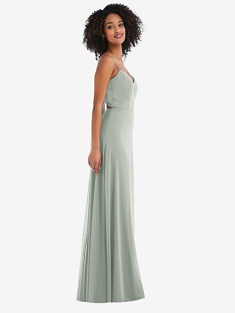 【STYLE: 1548】Tie-Back Cutout Maxi Dress with Front Slit【COLOR: Willow Green】