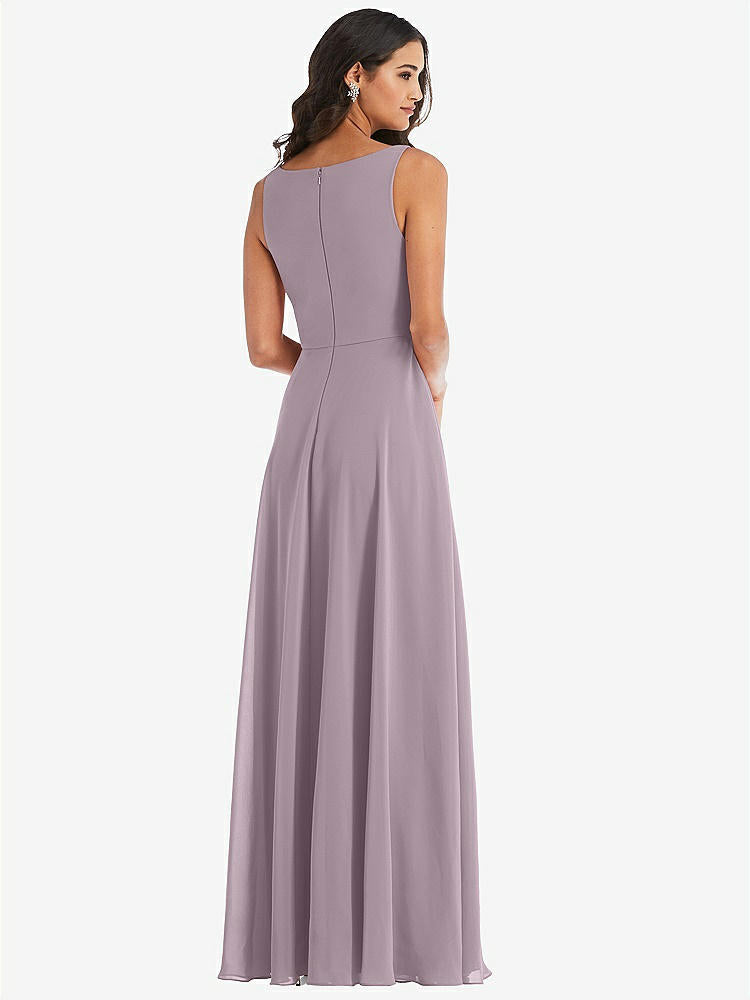 【STYLE: 1549】Deep V-Neck Chiffon Maxi Dress【COLOR: Lilac Dusk】