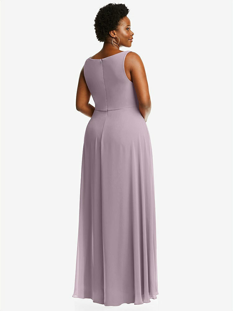 【STYLE: 1549】Deep V-Neck Chiffon Maxi Dress【COLOR: Lilac Dusk】