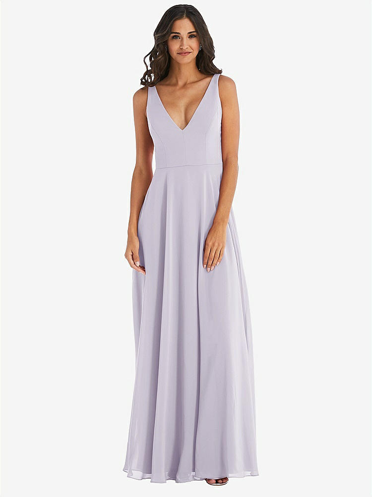 【STYLE: 1549】Deep V-Neck Chiffon Maxi Dress【COLOR: Moondance】