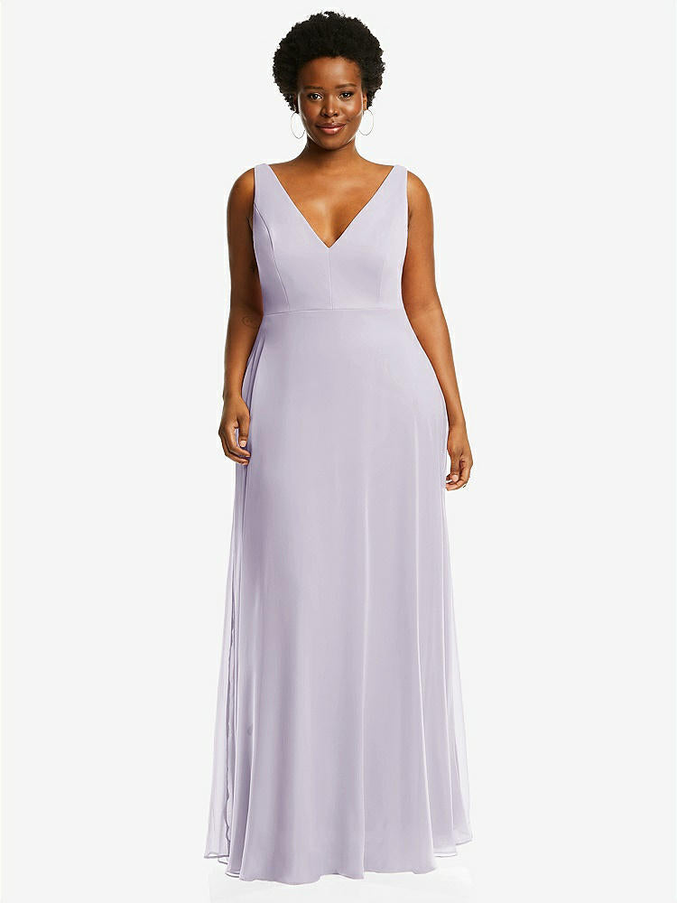 【STYLE: 1549】Deep V-Neck Chiffon Maxi Dress【COLOR: Moondance】