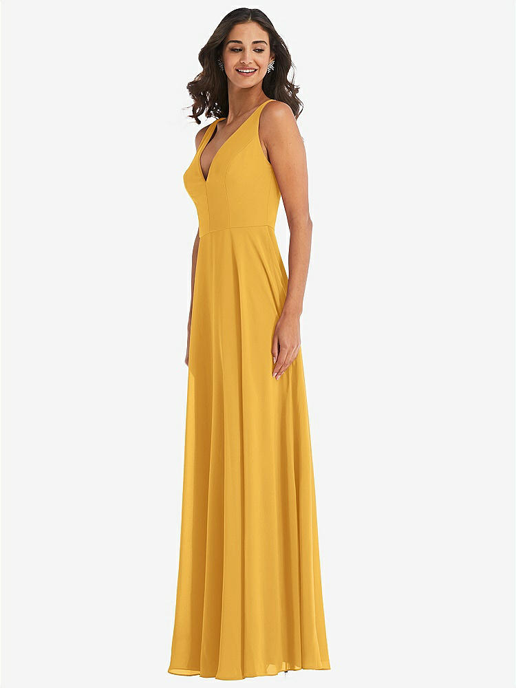 【NEW】【STYLE: 1549】ディープ Vネック シフォン マキシ ドレス【COLOR: NYC Yellow】【SIZE: 00-30W】