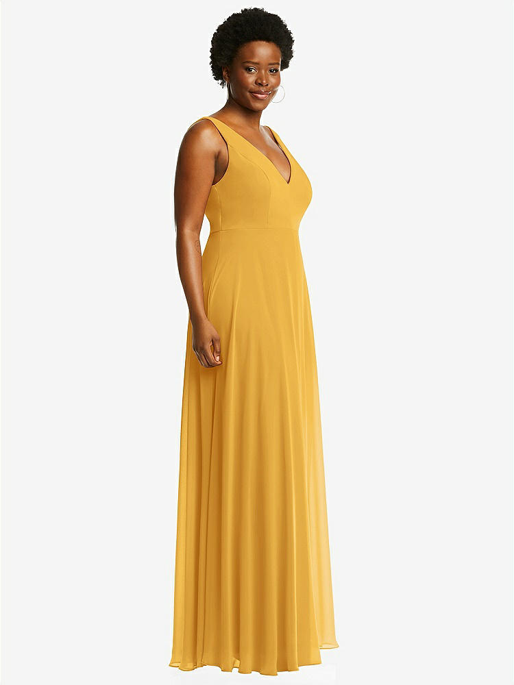【NEW】【STYLE: 1549】ディープ Vネック シフォン マキシ ドレス【COLOR: NYC Yellow】【SIZE: 00-30W】