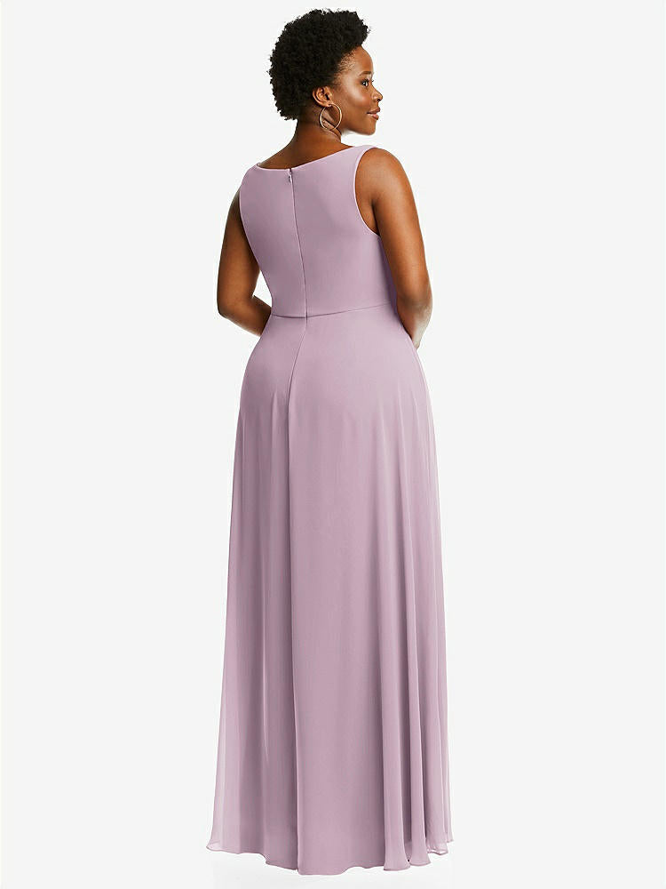 【STYLE: 1549】Deep V-Neck Chiffon Maxi Dress【COLOR: Suede Rose】