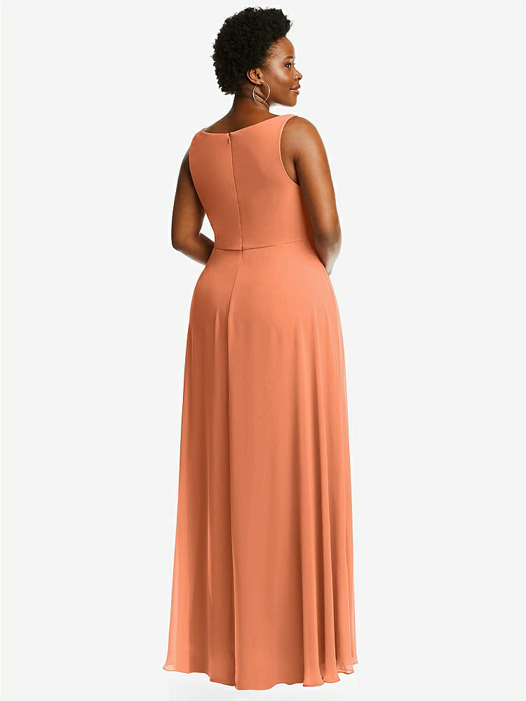 【STYLE: 1549】Deep V-Neck Chiffon Maxi Dress【COLOR: Sweet Melon】