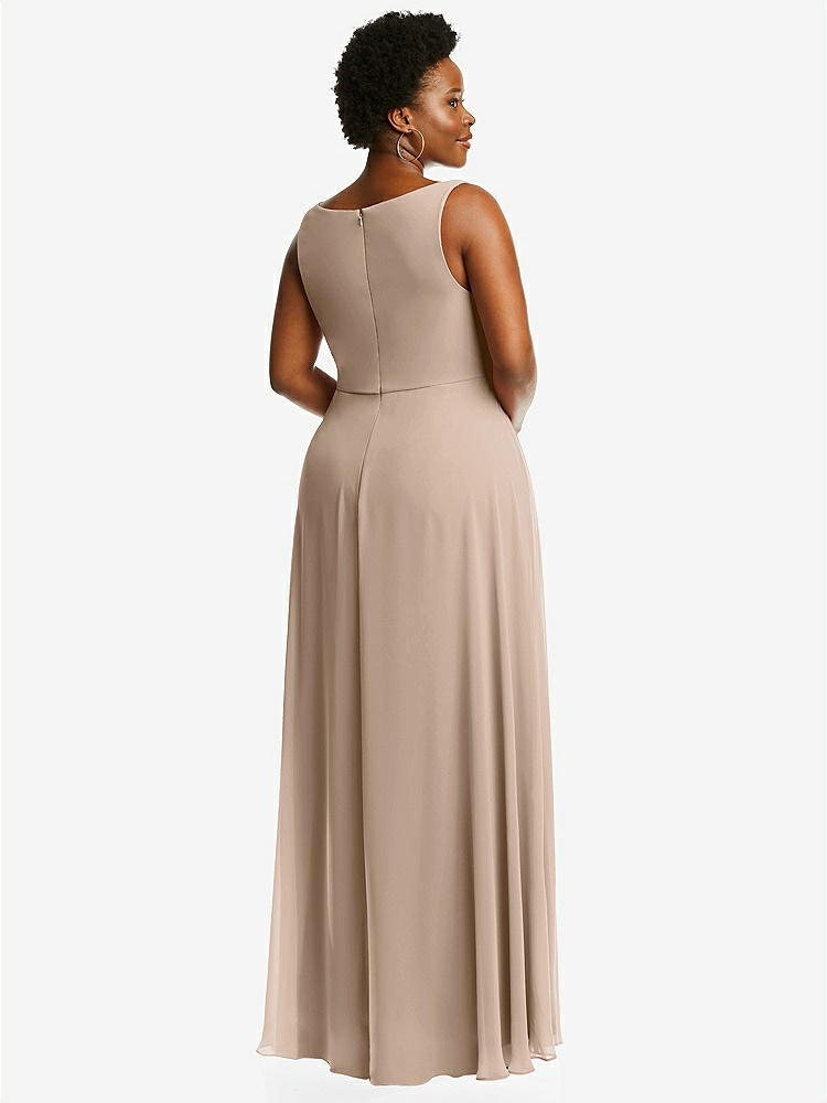 【STYLE: 1549】Deep V-Neck Chiffon Maxi Dress【COLOR: Topaz】