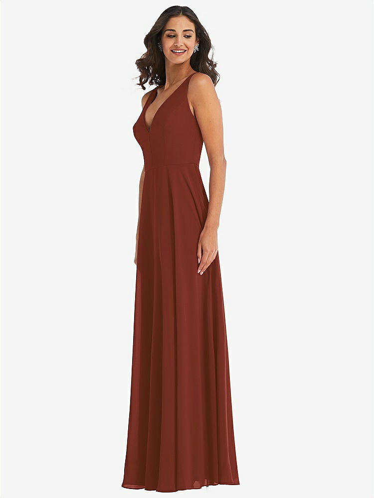 【NEW】【STYLE: 1549】ディープ Vネック シフォン マキシ ドレス【COLOR: Auburn Moon】【SIZE: 00-30W】