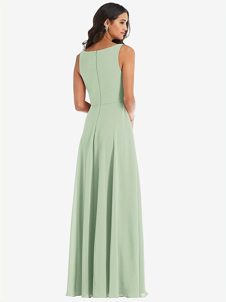 【NEW】【STYLE: 1549】ディープ Vネック シフォン マキシ ドレス【COLOR: Celadon】【SIZE: 00-30W】