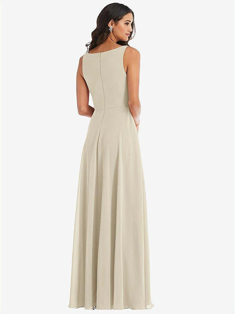 【STYLE: 1549】Deep V-Neck Chiffon Maxi Dress【COLOR: Champagne】