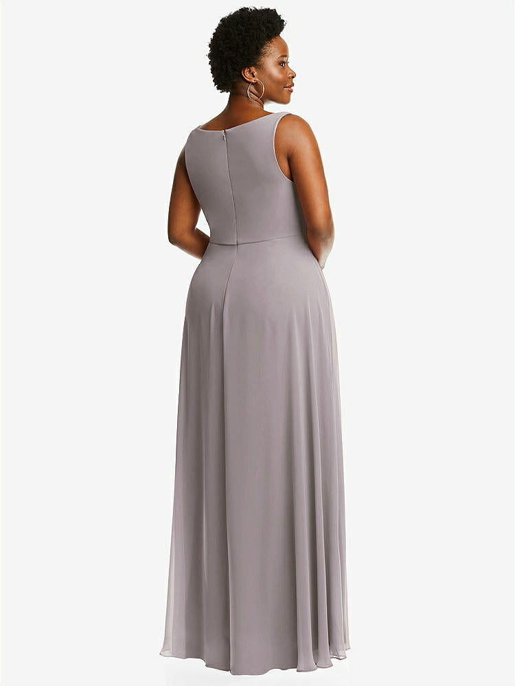 【NEW】【STYLE: 1549】ディープ Vネック シフォン マキシ ドレス【COLOR: Cashmere Gray】【SIZE: 00-30W】