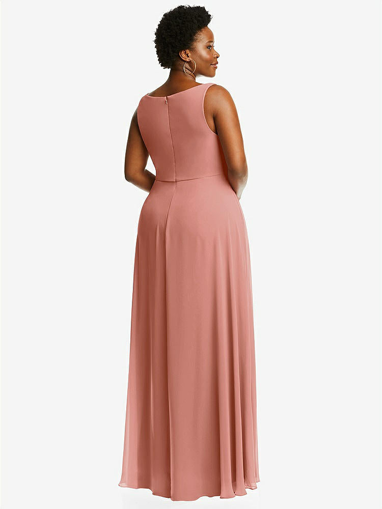 【NEW】【STYLE: 1549】ディープ Vネック シフォン マキシ ドレス【COLOR: Desert Rose】【SIZE: 00-30W】