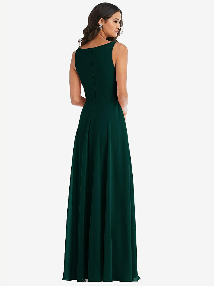 【STYLE: 1549】Deep V-Neck Chiffon Maxi Dress【COLOR: Evergreen】