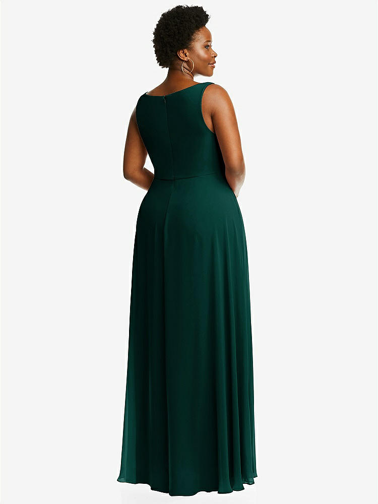 【STYLE: 1549】Deep V-Neck Chiffon Maxi Dress【COLOR: Evergreen】