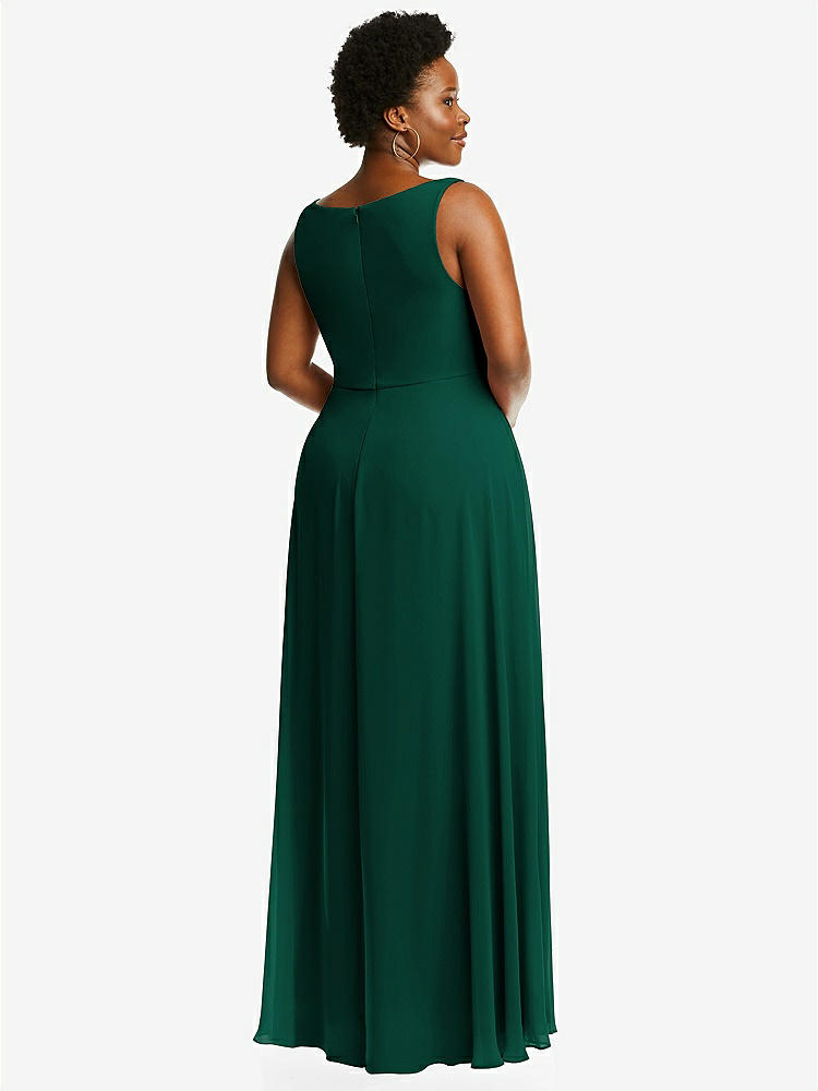 【STYLE: 1549】Deep V-Neck Chiffon Maxi Dress【COLOR: Hunter Green】