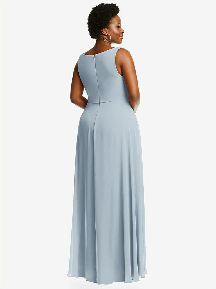 【STYLE: 1549】Deep V-Neck Chiffon Maxi Dress【COLOR: Mist】