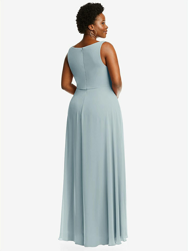 【STYLE: 1549】Deep V-Neck Chiffon Maxi Dress【COLOR: Morning Sky】