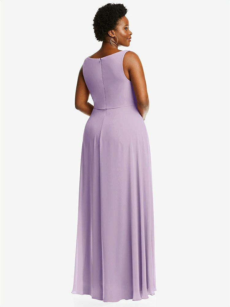 【STYLE: 1549】Deep V-Neck Chiffon Maxi Dress【COLOR: Pale Purple】