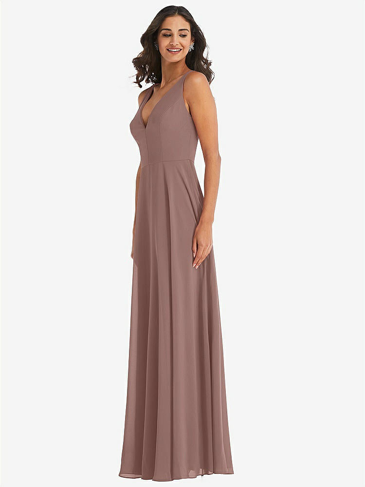 【STYLE: 1549】Deep V-Neck Chiffon Maxi Dress【COLOR: Sienna】