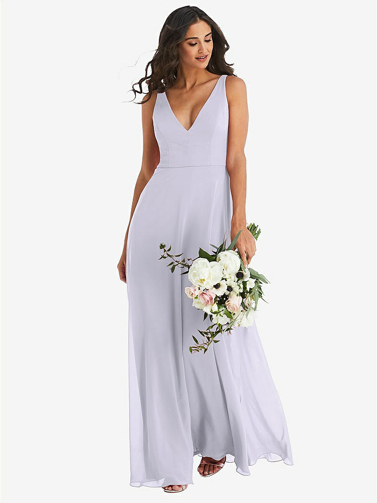 【NEW】【STYLE: 1549】ディープ Vネック シフォン マキシ ドレス【COLOR: Silver Dove】【SIZE: 00-30W】