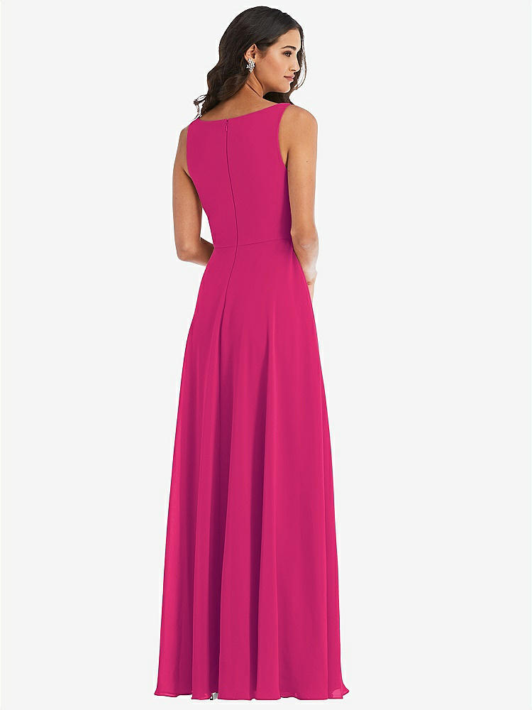 【NEW】【STYLE: 1549】ディープ Vネック シフォン マキシ ドレス【COLOR: Think Pink】【SIZE: 00-30W】