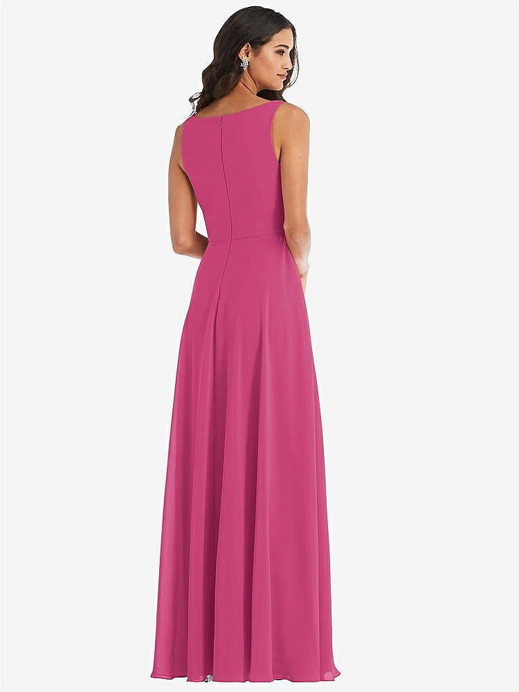 【STYLE: 1549】Deep V-Neck Chiffon Maxi Dress【COLOR: Tea Rose】