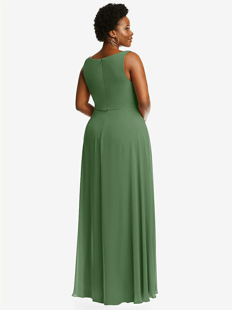 【STYLE: 1549】Deep V-Neck Chiffon Maxi Dress【COLOR: Vineyard Green】
