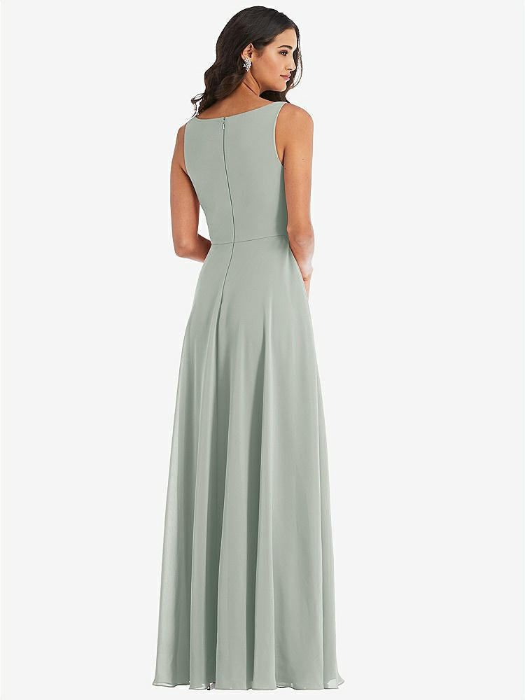 【STYLE: 1549】Deep V-Neck Chiffon Maxi Dress【COLOR: Willow Green】