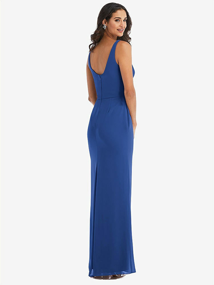 【STYLE: 1550】Scoop Neck Open-Back Trumpet Gown【COLOR: Classic Blue】