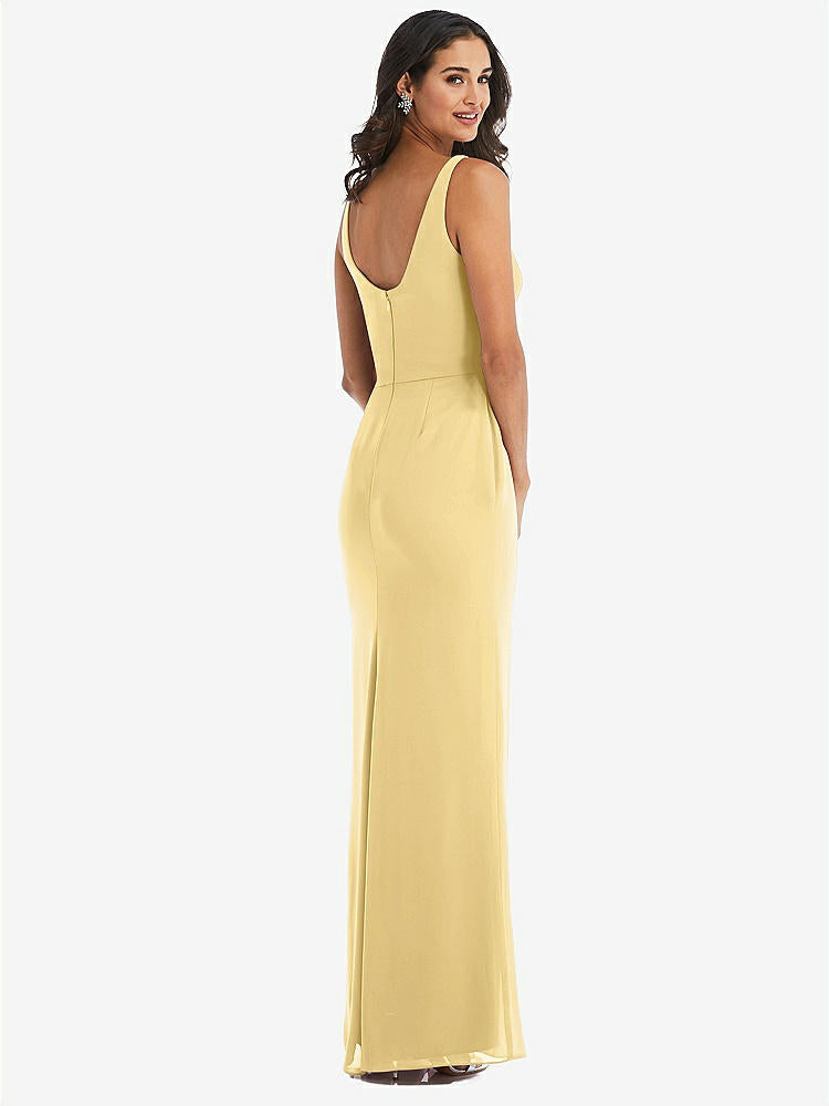【STYLE: 1550】Scoop Neck Open-Back Trumpet Gown【COLOR: Buttercup】