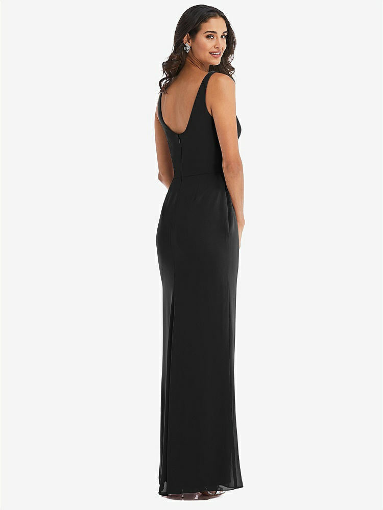 【STYLE: 1550】Scoop Neck Open-Back Trumpet Gown【COLOR: Black】