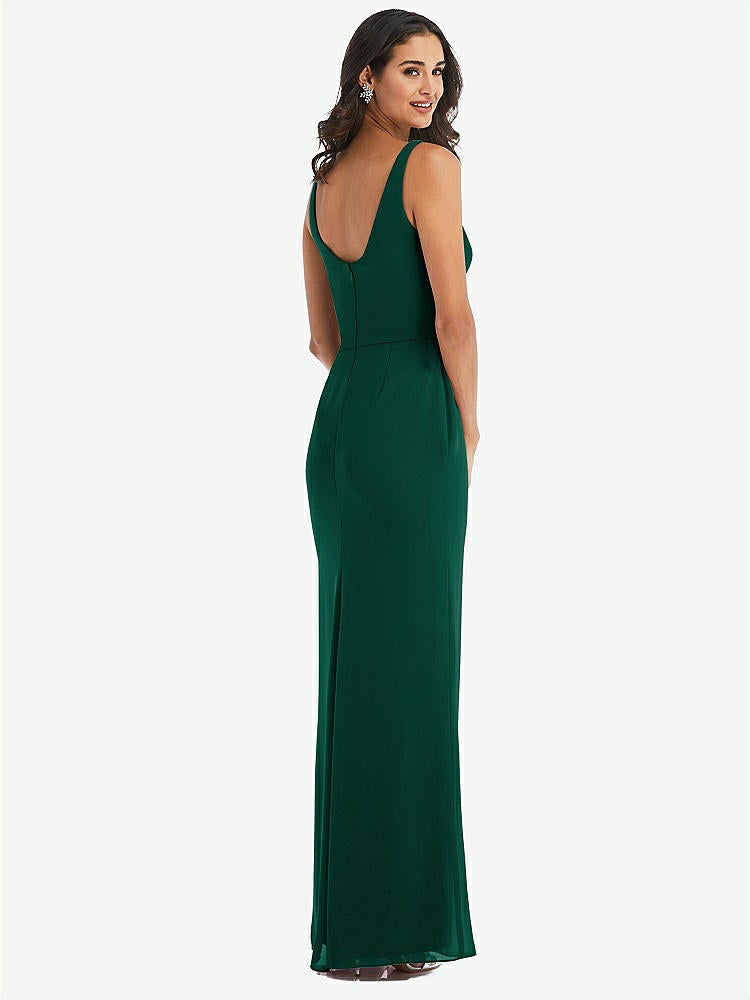 【STYLE: 1550】Scoop Neck Open-Back Trumpet Gown【COLOR: Hunter Green】
