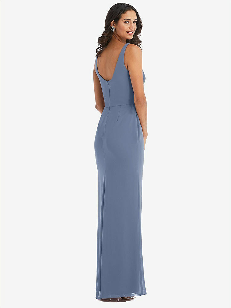 【STYLE: 1550】Scoop Neck Open-Back Trumpet Gown【COLOR: Larkspur Blue】